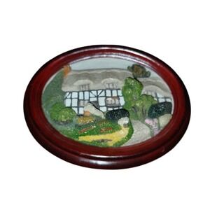 Lilliput Lane Anne Hathaways Cottage 3D Wall Plaque Hand Painted Wood Frame UK